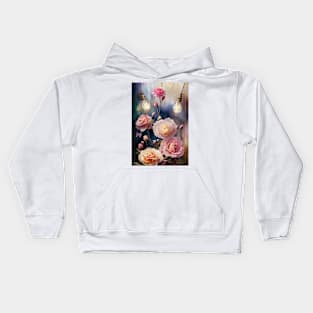 Watercolor steampunk flowers Kids Hoodie